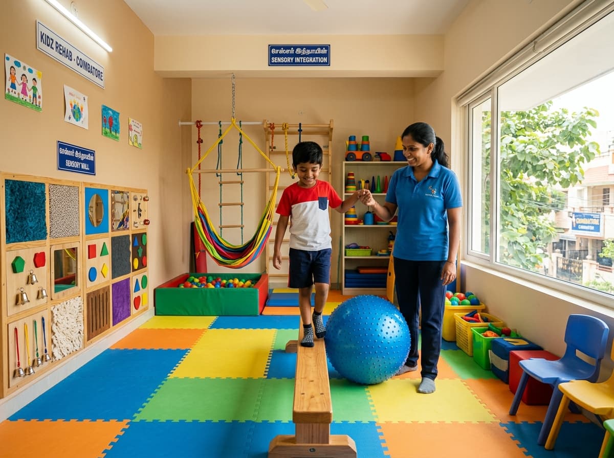 Sensory integration therapy room at Thulir